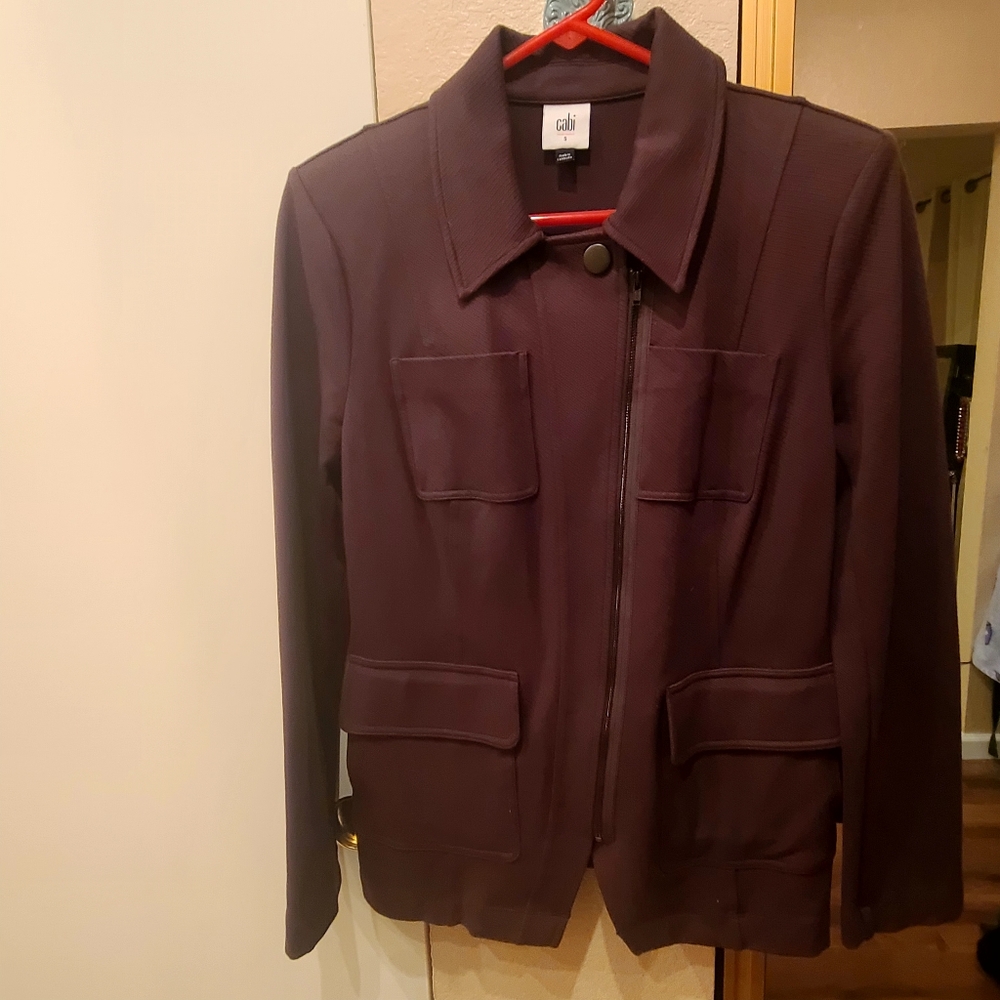 Cabi brown zip front blazer